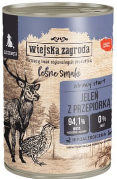 Wiejska Zagroda Wiejska Zagroda | Gozdni okusi Junior | Mokra hrana za pse 400 g - Jelen s prepelico 0,4 kg