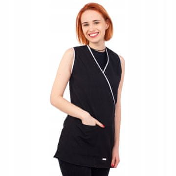 shumee Predpasnik za frizerje brez rokavov, odporen proti madežem, črno-roza, XS-3XL