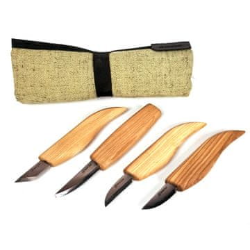 BeaverCraft Beaver Craft S07 Basic komplet 4 nožev za rezbarjenje v platnenem etuiju