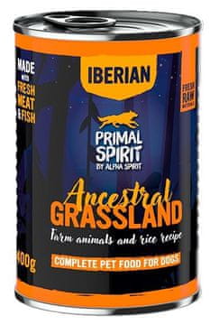 Primal Spirit Primal Spirit | Iberian | Mokra hrana za pse v pločevinki 400 g - Ancestral Grassland 400 g