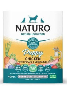 Naturo Naturo | Brezžitni mladički | Hrana za mladičke 400 g - Puppy | Piščanec s krompirjem in zelenjavo 400 g