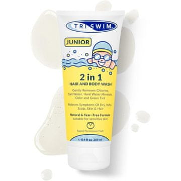 shumee Triswim Junior 2v1 šampon in gel za prhanje za otroke [sladki kaki], 200 ml