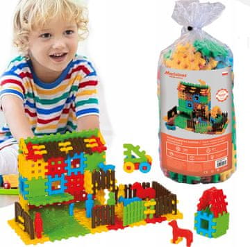 MARIOINEX Marioinex kocke Vaflji junior Agro Farm Kmečka hiša, Velik komplet 120, 2+