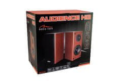 Media-Tech Audience HQ - Stereo zvočniki, 2-sistemski, 40 W RMS, regulacija nizkih in visokih tonov ter glasnosti, leseno ohišje, črna barva