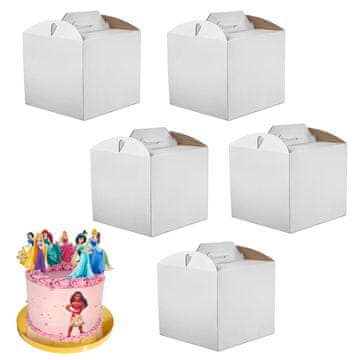 Brand4Cake Komplet 5 škatel za torte 34 × 34 × 25 cm, beli, 5 kosov, ekstra trdi Brand4Cake