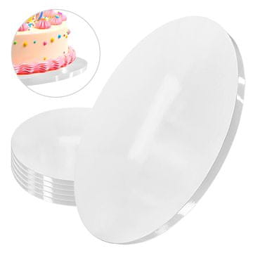 Brand4Cake Podstavek za torto, bela 34 cm 1,2 cm, komplet 5 kosov, okrogli boben za torto, luksuzni Brand4Cake