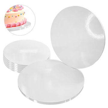 Brand4Cake Podstavek za torto, bela, 28 cm, 1,2 cm, komplet 5 kosov, okrogli boben za torto, luksuzni Brand4Cake