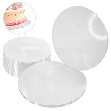 Brand4Cake Podstavek za torto, bela 34 cm 1,2 cm, komplet 10 kosov, okrogli boben za torto, luksuzni Brand4Cake