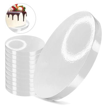 Brand4Cake Podstavek za torto, bela, 25 cm, 2 cm, komplet 10 kosov, okrogli bobni za torto, Premium Brand4Cake