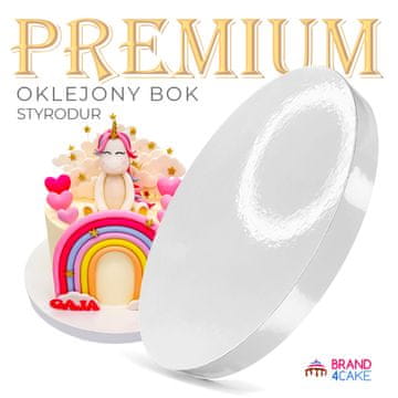 Brand4Cake Podstavek za torto, bela, 25 cm, 2 cm, boben za torto Premium Brand4Cake