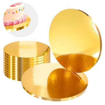 Brand4Cake Podstavek za torto zlat 30 cm 1,2 cm komplet 10 kosov okroglih bobnov za torto luksuzni Brand4Cake