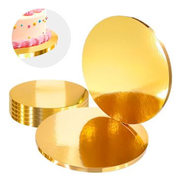 Brand4Cake Podstavek za torto zlat 34 cm 1,2 cm komplet 5 kosov okroglih bobnov za torto luksuzni Brand4Cake