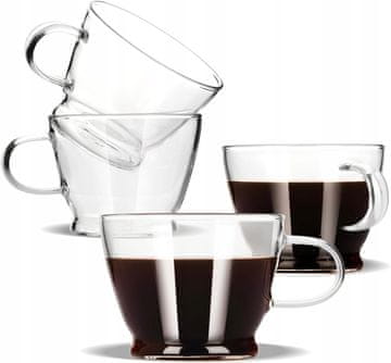 INNA Komplet 4 Zens skodelic za espresso iz borosilikatnega dvojnega steamless 160 ml