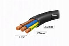shumee Električni podaljšek 50 m 3 x 2,5 mm² IP44 16 A 2800 W močan vrtni kabel