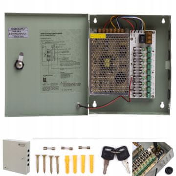 shumee CCTV napajalnik 12V 15A MAX 9 kamer za nadzor