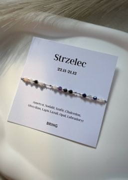 shumee Zapestnica za zodiakalno znamenje strelec s srebrnimi kroglicami