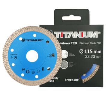 Titanium Diamantno rezilo za rezanje sintranih kamnitih ploščic 115 mm titan PRO