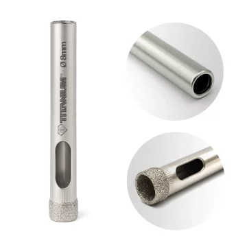 Titanium Diamantni sveder za luknje za mokro kamenino, steklo, ploščice, 8 mm titan