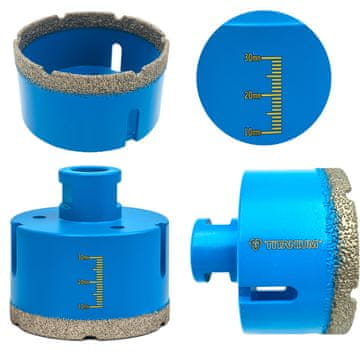 Titanium Diamantna luknjača 75 mm za porcelanske ploščice, sveder za titan M14