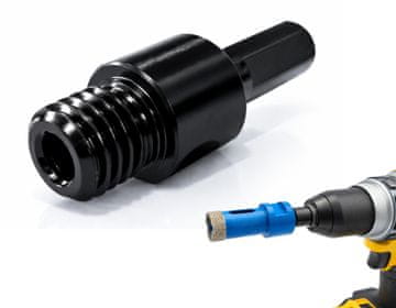 Titanium Adapter za vrtalno steblo M14 na šesterokotnik 3/8 iz titana