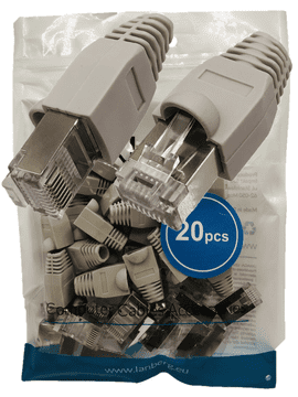 shumee RJ45 vtič z zaščito, zaščiten, kat. 5e, FTP, AWG 24-26, 20 kosov
