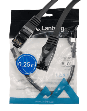 Lanberg LAN internetni kabel RJ45 patchcord Cat.8.1 sftp črne barve 0,25 m