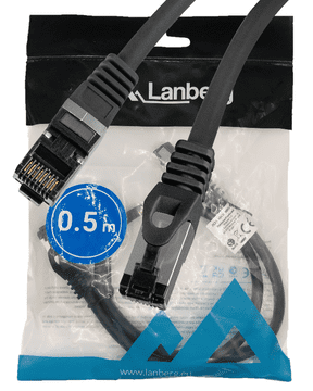 Lanberg LAN internetni kabel RJ45 patchcord Cat.8.1 sftp črne barve 0,5 m