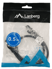 Lanberg LAN internetni kabel RJ45 patchcord Cat.8.1 sftp črne barve 0,5 m