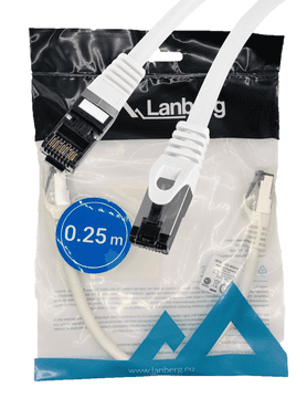Lanberg LAN internetni kabel RJ45 patchcord Cat.8.1 sftp bel 0,25 m