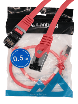 Lanberg LAN internetni kabel RJ45 patchcord Cat.8.1 sftp rdeč 0,5 m