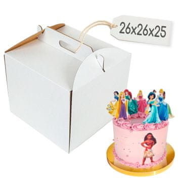 shumee Škatla za torto 26×26×25 cm bela Brand4Cake