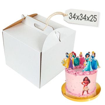 shumee Škatla za torto 34×34×25 cm bela Brand4Cake