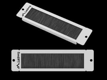Lanberg Krtačna plošča za 10" 1U rack omare, siva, nameščena v pušah