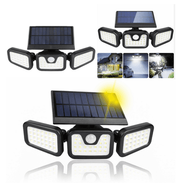 shumee Sončna vrtna svetilka, zunanja ulična svetilka s senzorjem, stenska, 3-v-1 LED