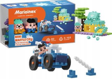 MARIOINEX Mini policijska avtomobilčka in trgovina z nakitom Waffle City, Marioinex 3+, 80 kosov