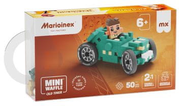 MARIOINEX Marioinex Mini avtomobilčki Waffle Old Timer Richard, 50 el Turquoise dirkalniki 2v1