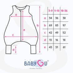 33 BabyU, Poletne spalne vreče, nogavice za noge z dvojno zadrgo 0,5 TOG 3-9 M