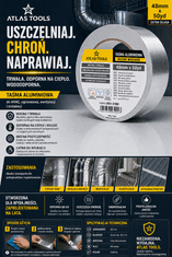 Atlas Atlas Tools aluminijast HVAC trak za prezračevanje, klimatizacijo in ogrevanje 48 mm/50 yardov
