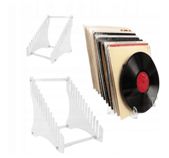 shumee Stojalo za vinilne plošče iz akrilne omare, organizator za plošče