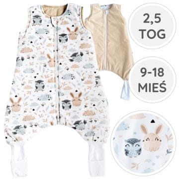 shumee BabyU, Izolirana spalna vreča z nogavicami, dvojna zadrga, 2,5 TOG, 9-18 M