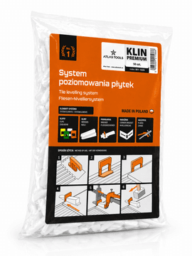Atlas Atlas Tools sistem za niveliranje ploščic, premium montažni klini, beli, 50 kosov.