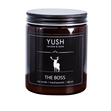 shumee Sojina sveča The Boss - dišeča geranija, cimet, klinčki, citrusi - yush - 180 ml