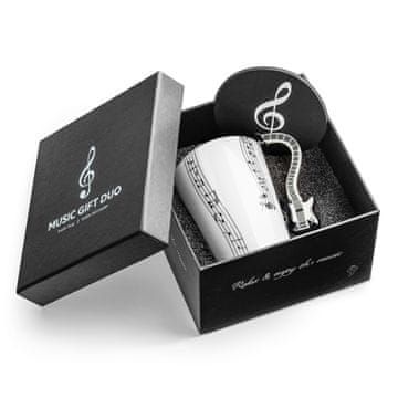 Gadget Master Glasbeni duo set - črna skodelica za električno kitaro + podstavek