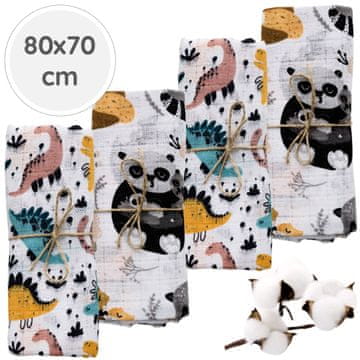shumee BabyU, Plenice, Tetra plenice, Hipoalergene, Velike, Mehke, 4 kosi, 80x70 cm