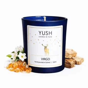 shumee Virgo - dišeča sojina sveča zodiak Virgo mošus jasmin mandarina vrtnica