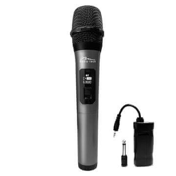Media-Tech MIC hero wireless - Brezžični odrski mikrofon z zaslonom in USB-C sprejemnikom. Za vse zvočnike (vključno s karaokami) z 3,5 mm ali 6,3 mm vhodom za mikrofon.