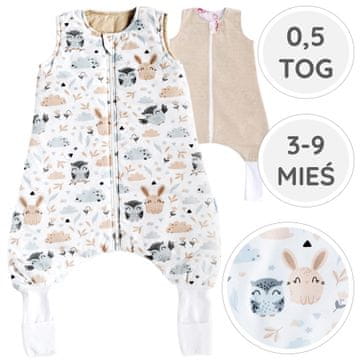 shumee BabyU, Poletne spalne vreče, nogavice za noge z dvojno zadrgo 0,5 TOG 3-9 M