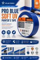 Atlas Atlas tools PRO moder slikarski trak, mehak, občutljiv UV, 14 dni, 48 mm/50 m
