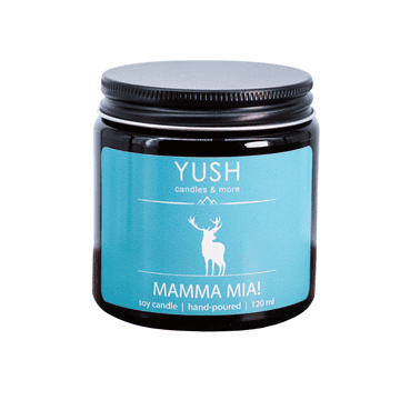 shumee Mamma Mia! - sojina sveča sadna karamela med pačuli vanilija - yush - 120 ml