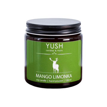 shumee Dišeča sojina sveča z vonjem manga in limete - Yush - Yush - 120 ml